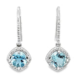 Aquamarine and Diamond Dangle Earrings