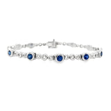 Sapphire Bezel Bracelet in White Gold