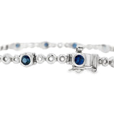 Sapphire Bezel Bracelet in White Gold