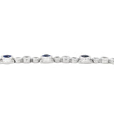 Sapphire Bezel Bracelet in White Gold