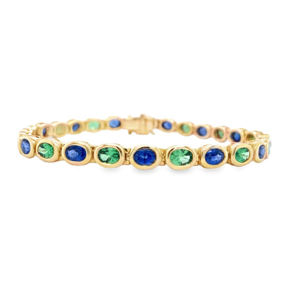 Sapphire and Tsavorite Garnet Bracelet