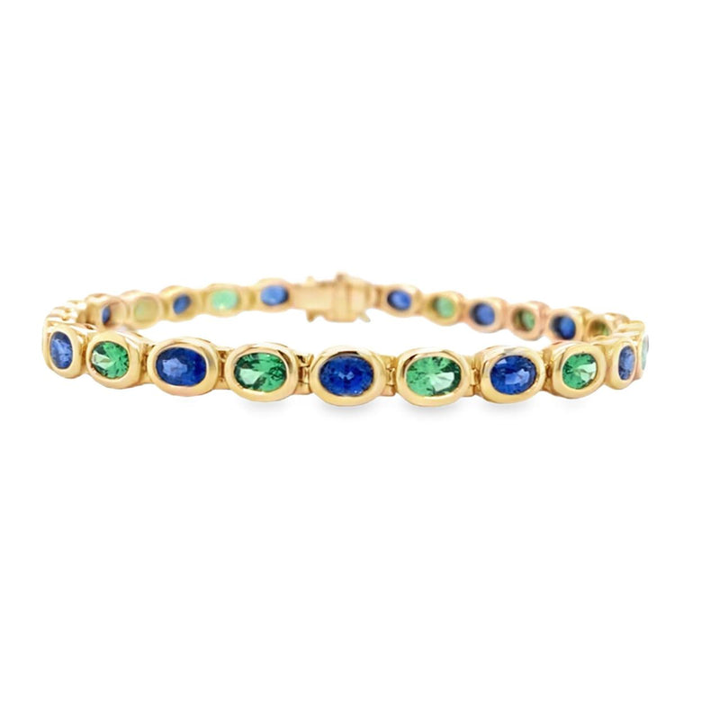 Sapphire and Tsavorite Garnet Bracelet
