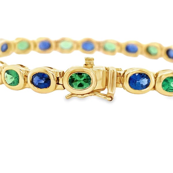 Sapphire and Tsavorite Garnet Bracelet