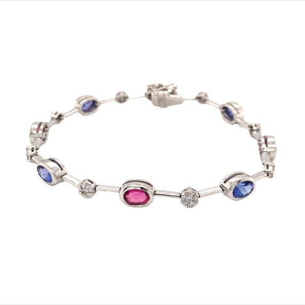 Pink Tourmaline and Tanzanite Bracelet