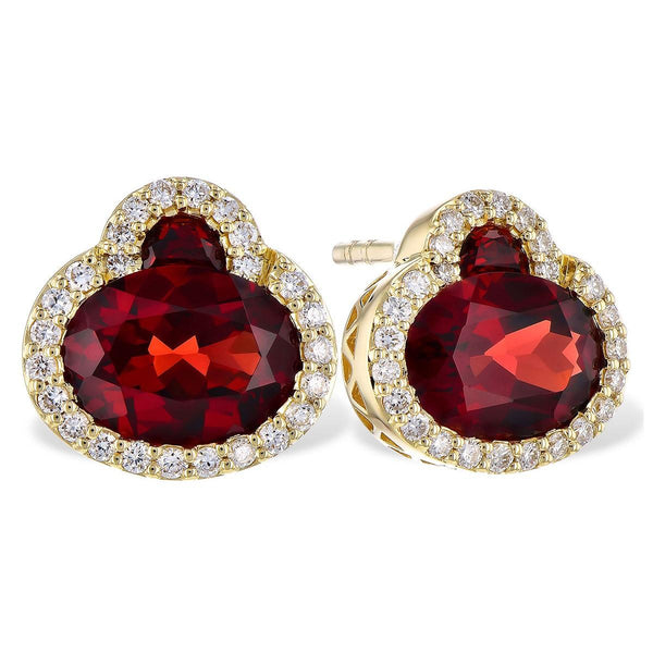 Lustrous Clover Gemstone Earrings