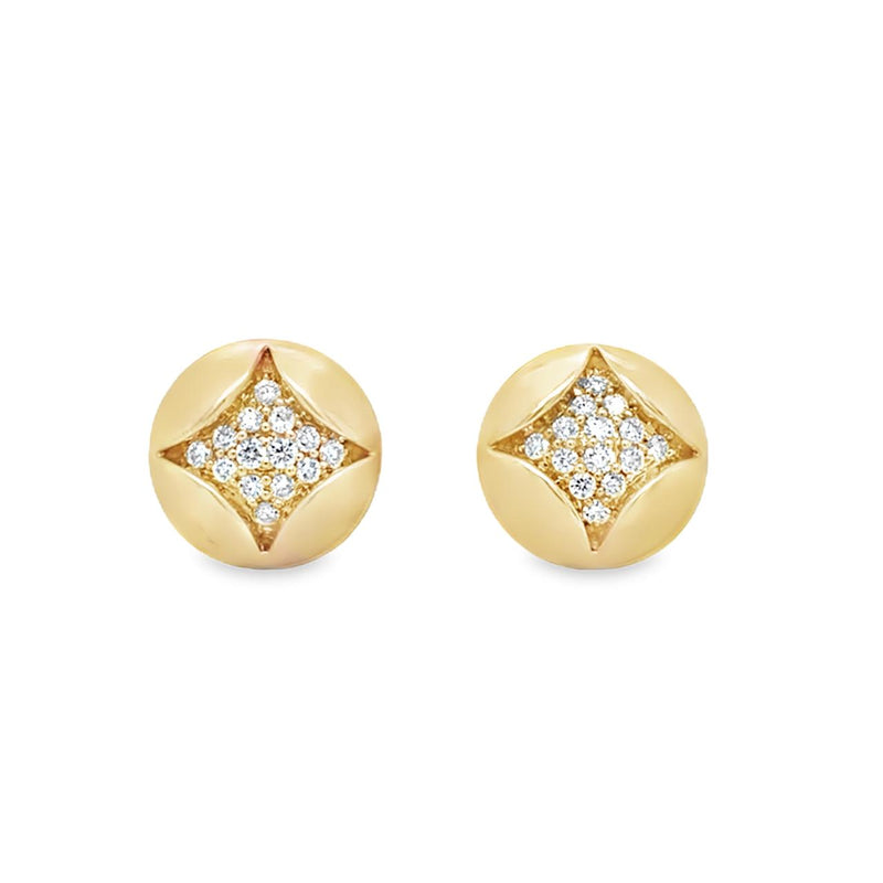 Pavé Diamond Earrings in Satin Yellow Gold