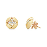 Pavé Diamond Earrings in Satin Yellow Gold