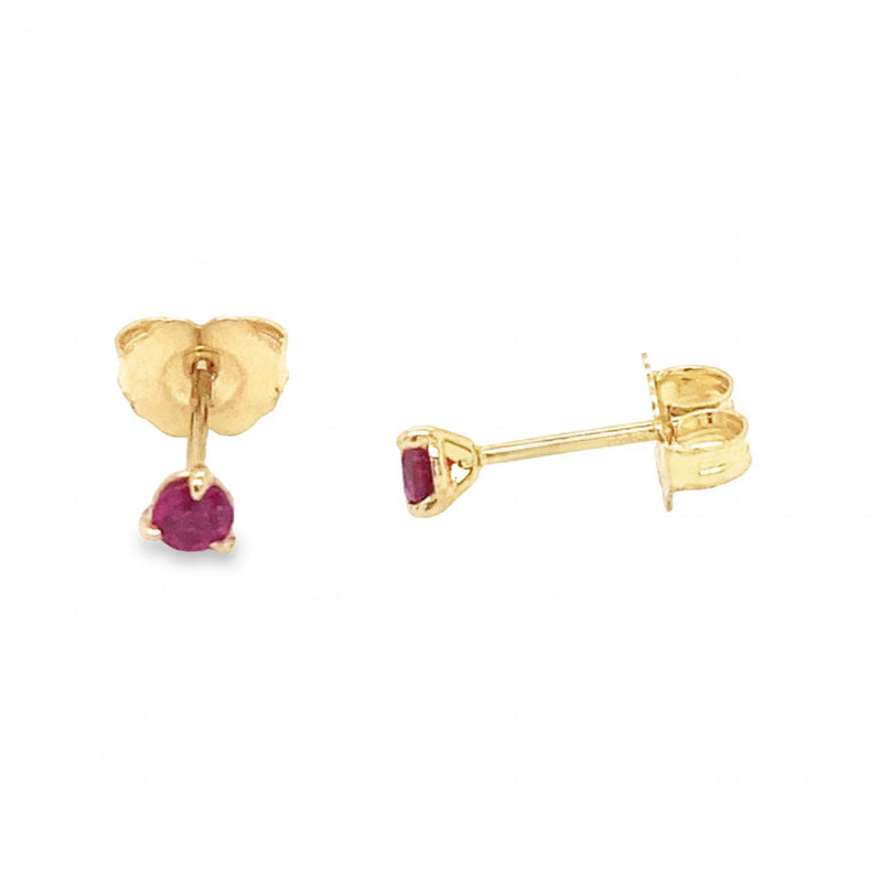 Ruby Stud Earrings in Yellow Gold