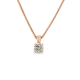 Diamond Solitaire Pendant In Rose Gold