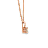 Diamond Solitaire Pendant In Rose Gold