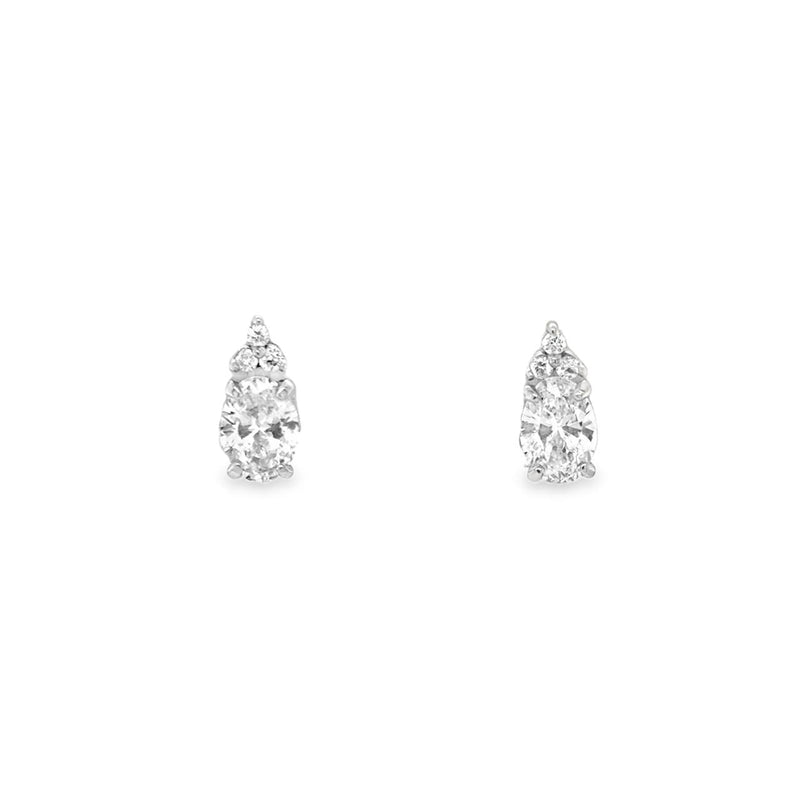 Oval Cluster Lab Diamond Earrings