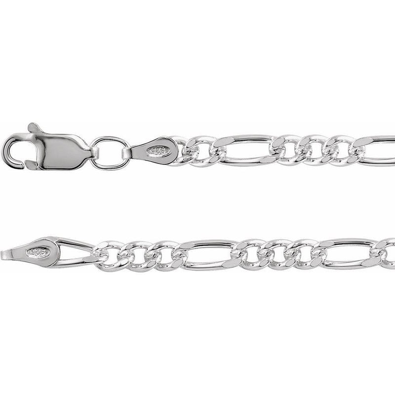 24" Figaro Chain in Sterling Silver