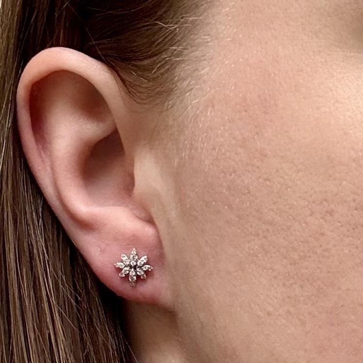 Diamond Snowflake Earrings