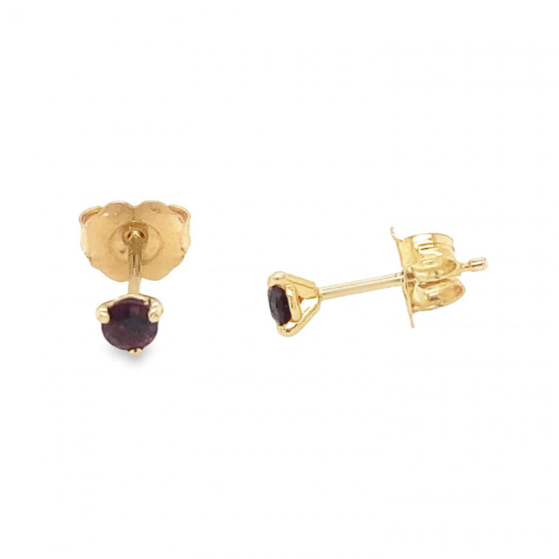 Red Garnet Stud Earrings