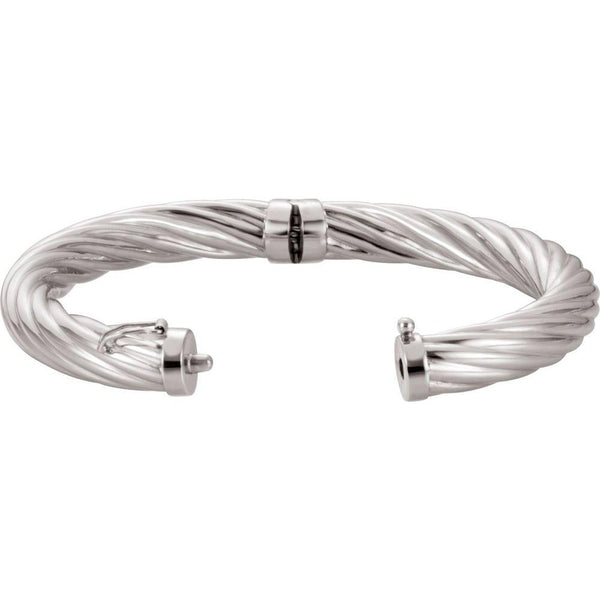 Hinged Solid Silver Bangle