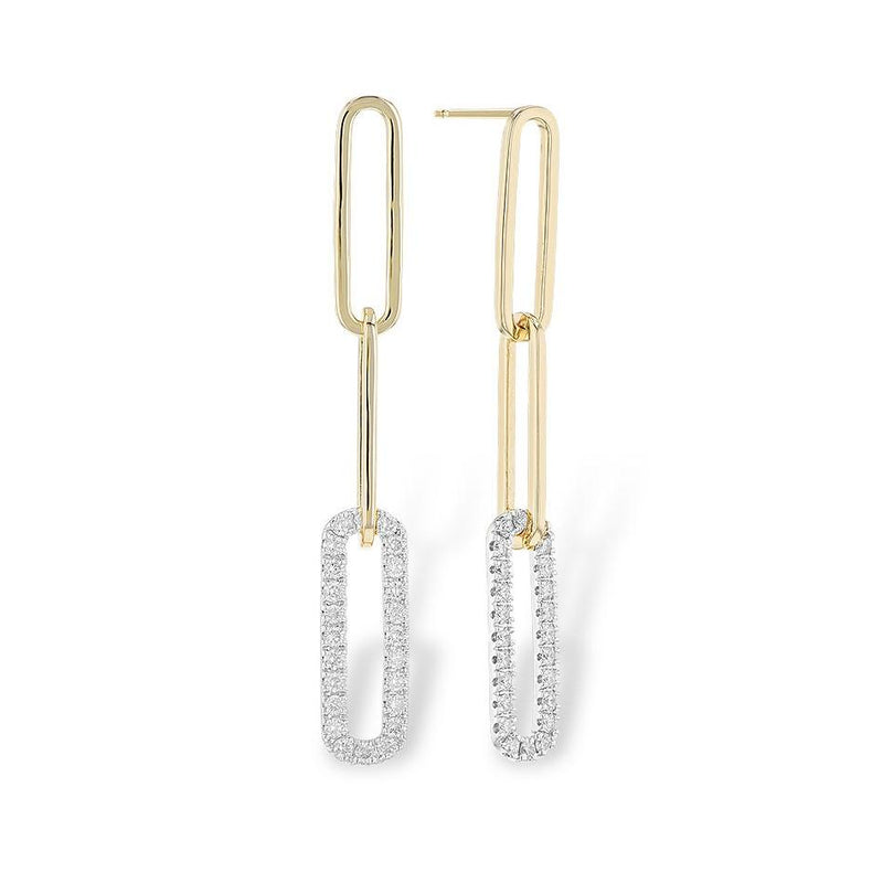 Diamond Paperclip Earrings