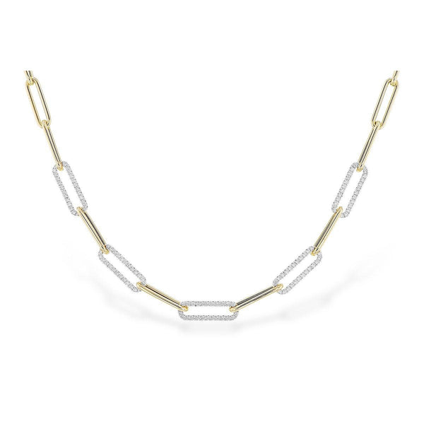 Two-tone Paperclip Diamond Necklace