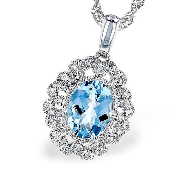 Aquamarine and Diamond Necklace