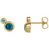London Blue and Swiss Blue Topaz Earrings