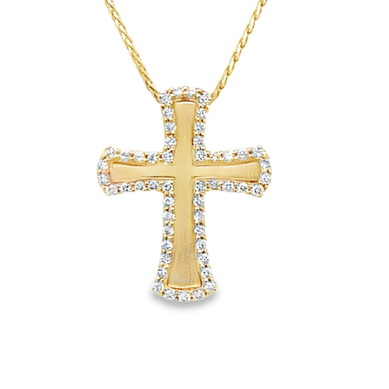 Satin Diamond Cross Pendant