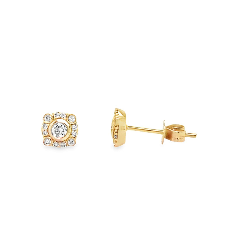 Diamond Cluster Stud Earrings