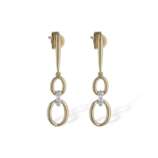 Dainty Paperclip Diamond Earrings