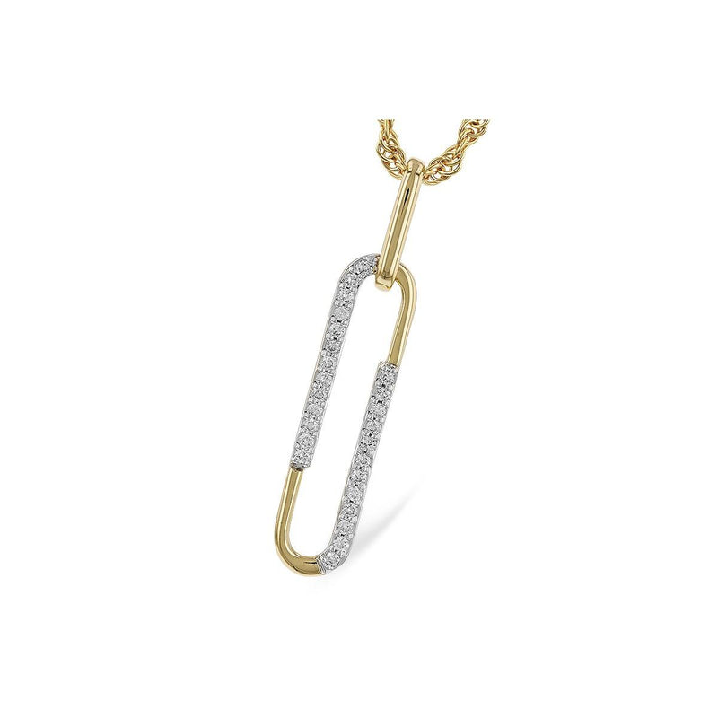 Diamond-Studded Paperclip Necklace