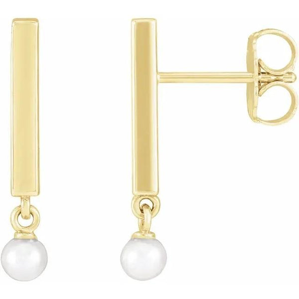Seed Pearl Bar Earrings