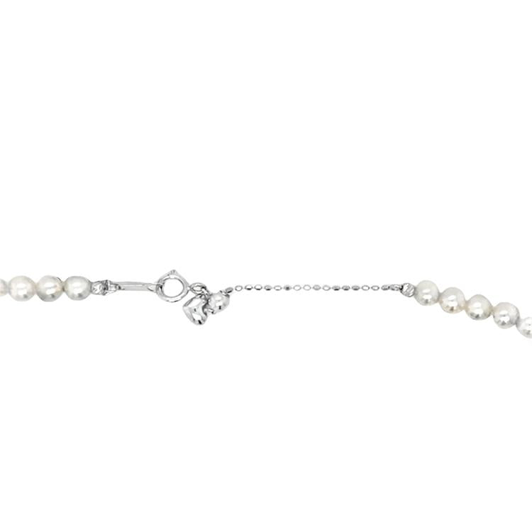 Silver-White Graduated Akoya Pearl Necklace