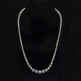 Silver-White Graduated Akoya Pearl Necklace