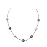 Tahitian and South Sea Pearl Station Necklace