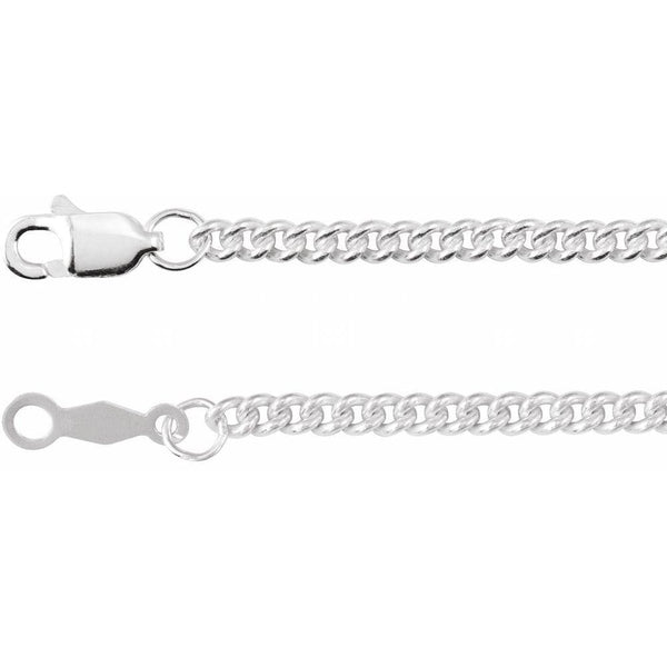 2.25mm Curb Chain in Silver