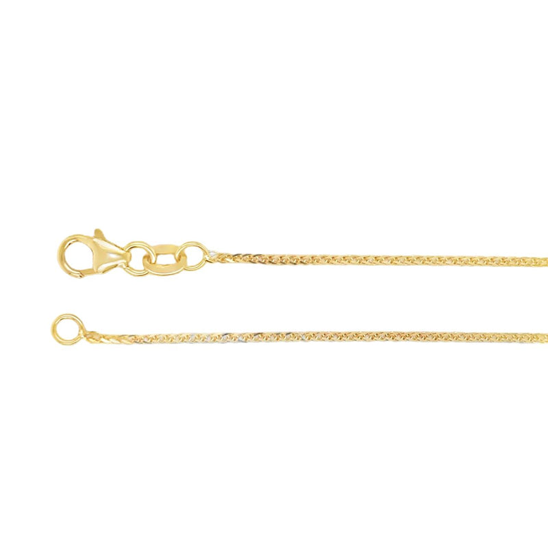 18" Diamond-Cut Square Wheat Chain in 18kt