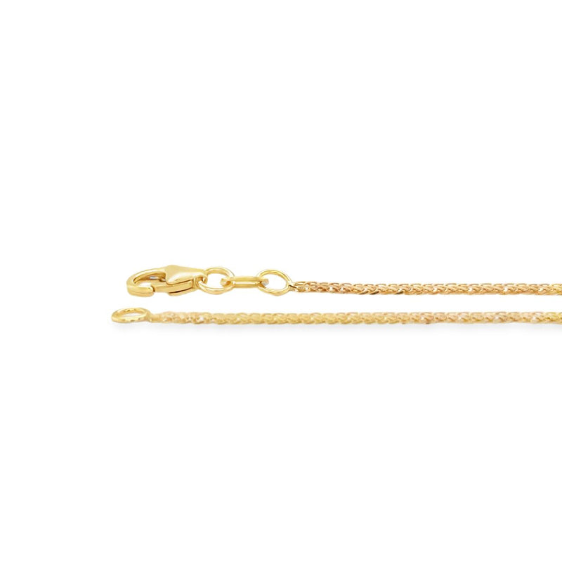 18" Diamond-Cut Square Wheat Chain in 18kt