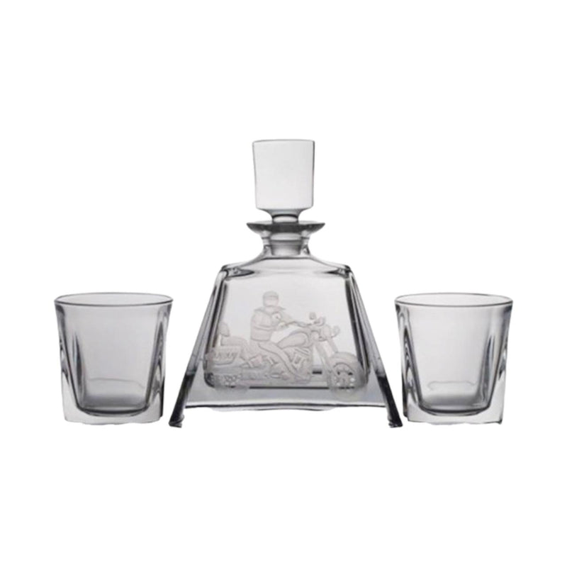 Motorcycle Crystal Whiskey Decanter Set