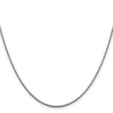 24" 1.5mm Rope Chain in Silver
