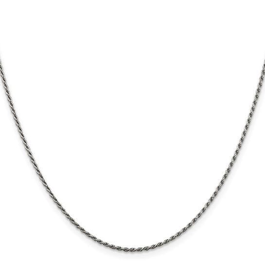 24" 1.5mm Rope Chain in Silver