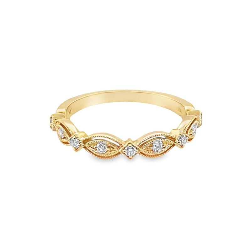 Milgrain Marquise Filigree Stackable Ring