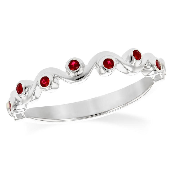 Wavy Stackable Bezel Ring