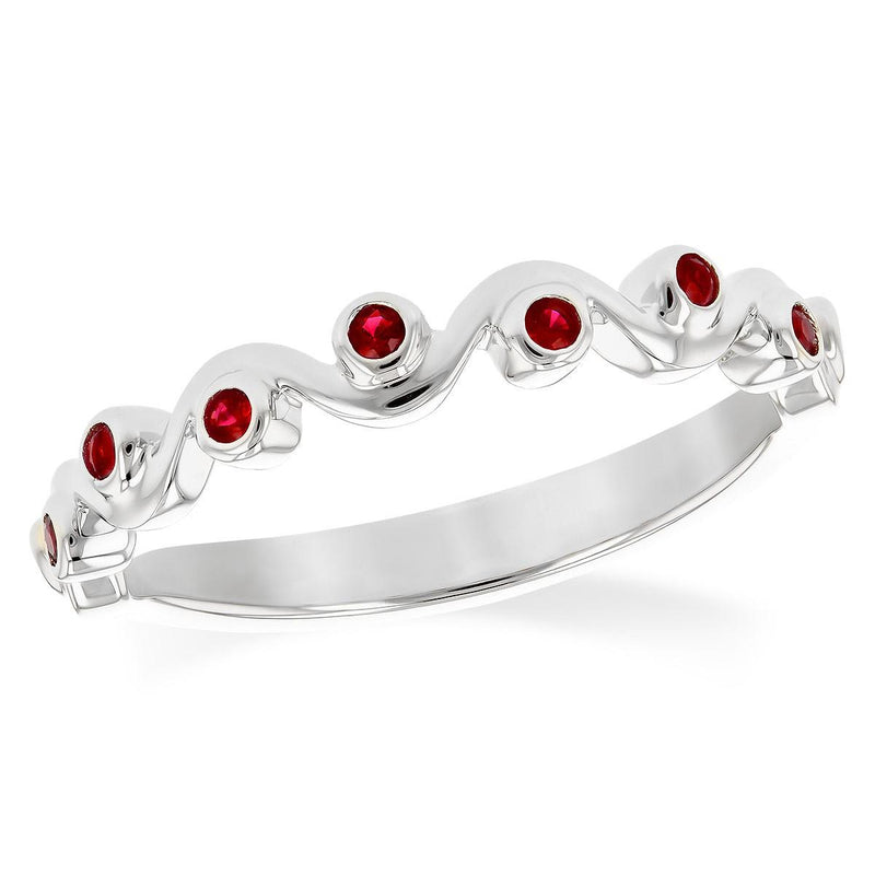 Wavy Stackable Bezel Ring