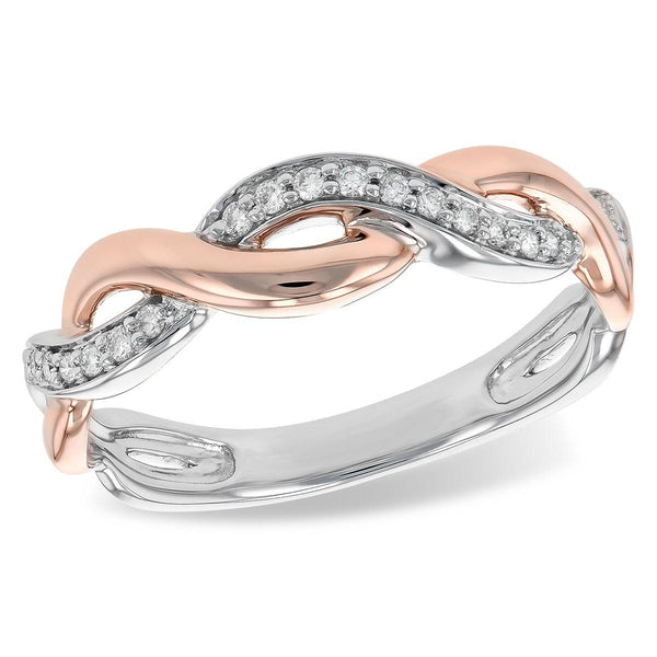 Woven Two-Tone Diamond Band