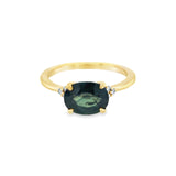 East-West Oval Green Tourmaline Ring