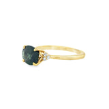 East-West Oval Green Tourmaline Ring