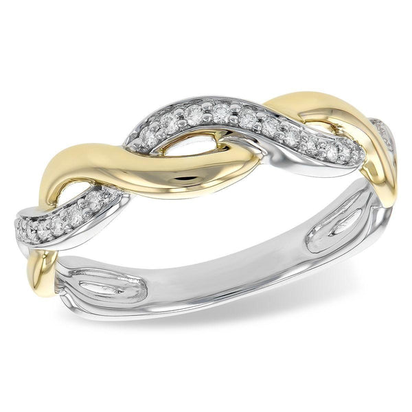 Woven Two-Tone Diamond Band