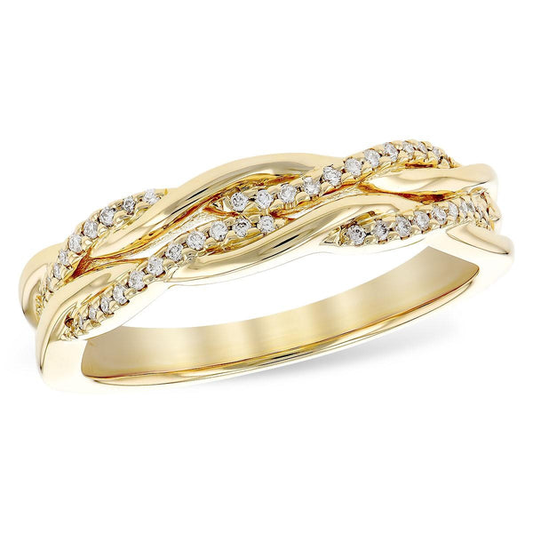 Twist Design Diamond Ring Yellow Gold