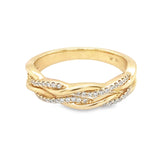 Twist Design Diamond Ring Yellow Gold