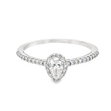 Pear Diamond Ring with Heart Detail
