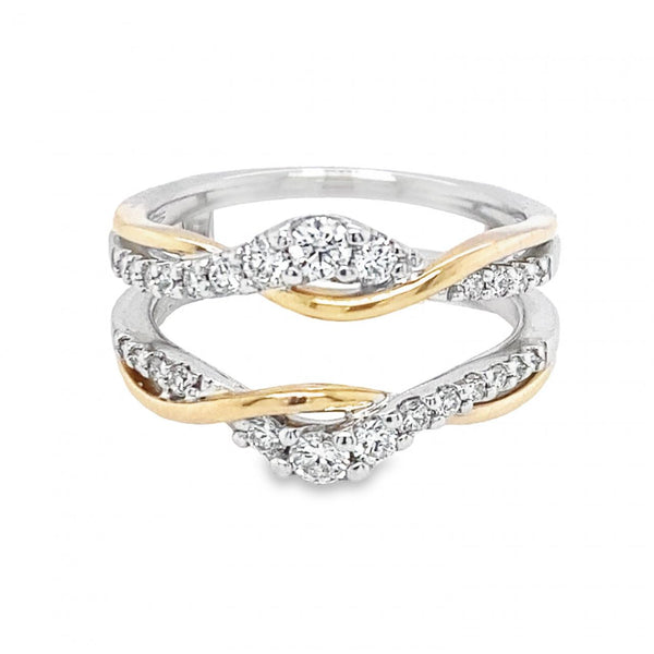 Woven Two-Tone Diamond Ring Guard