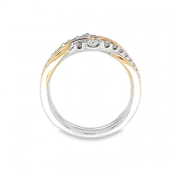 Woven Two-Tone Diamond Ring Guard