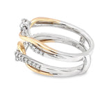 Woven Two-Tone Diamond Ring Guard